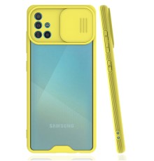 Samsung Galaxy A51 Kılıf Platin Kamera Koruma Silikon - Sarı