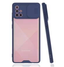 Samsung Galaxy A71 Kılıf Platin Kamera Koruma Silikon - Lacivert