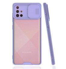 Samsung Galaxy A71 Kılıf Platin Kamera Koruma Silikon - Lila