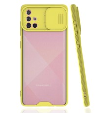 Samsung Galaxy A71 Kılıf Platin Kamera Koruma Silikon - Sarı