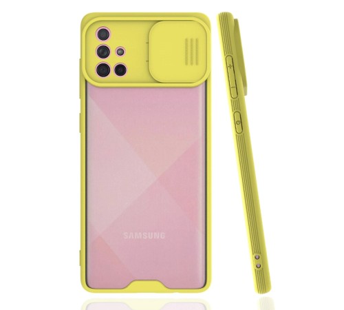 Samsung Galaxy A71 Kılıf Platin Kamera Koruma Silikon - Sarı Samsung Galaxy A71 Kılıf Platin Kamera Koruma Silikon - Sarı