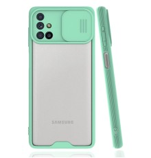 Samsung Galaxy M31S Kılıf Platin Kamera Koruma Silikon - Açık Yeşil