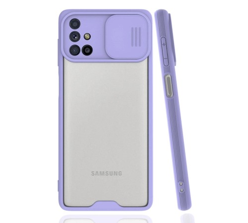 Samsung Galaxy M31S Kılıf Platin Kamera Koruma Silikon - Lila