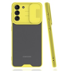 Samsung Galaxy S21 Plus Kılıf Platin Kamera Koruma Silikon - Sarı