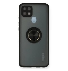 Oppo A15 Kılıf Montreal Yüzüklü Silikon Kapak - Siyah
