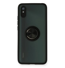 Xiaomi Redmi 9A Kılıf Montreal Yüzüklü Silikon Kapak - Siyah