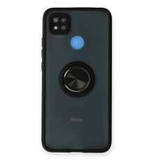 Xiaomi Redmi 9C Kılıf Montreal Yüzüklü Silikon Kapak - Siyah