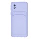 Samsung Galaxy A01 Core Kılıf Kelvin Kartvizitli Silikon - Lila