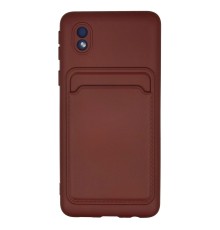 Samsung Galaxy A01 Core Kılıf Kelvin Kartvizitli Silikon - Bordo