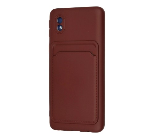 Samsung Galaxy A01 Core Kılıf Kelvin Kartvizitli Silikon - Bordo Samsung Galaxy A01 Core Kılıf Kelvin Kartvizitli Silikon - Bordo