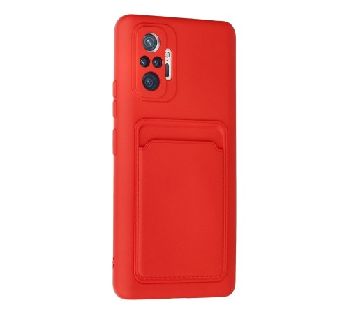 Xiaomi Redmi Note 10 Pro Kılıf Kelvin Kartvizitli Silikon - Kırmızı
