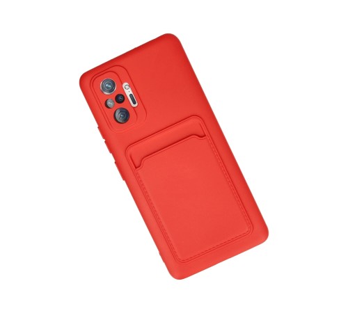 Xiaomi Redmi Note 10 Pro Kılıf Kelvin Kartvizitli Silikon - Kırmızı