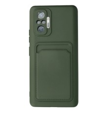 Xiaomi Redmi Note 10 Pro Kılıf Kelvin Kartvizitli Silikon - Koyu Yeşil