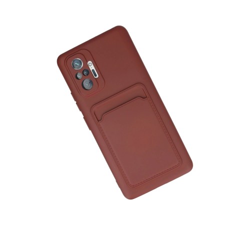 Xiaomi Redmi Note 10 Pro Kılıf Kelvin Kartvizitli Silikon - Bordo