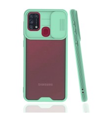 Samsung Galaxy M31 Kılıf Platin Kamera Koruma Silikon - Açık Yeşil