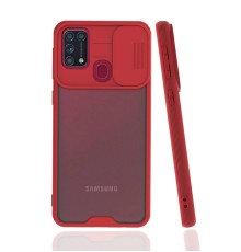 Samsung Galaxy M31 Kılıf Platin Kamera Koruma Silikon - Kırmızı
