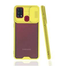Samsung Galaxy M31 Kılıf Platin Kamera Koruma Silikon - Sarı