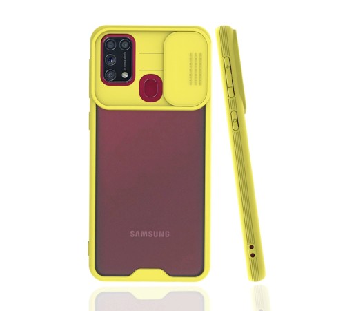 Samsung Galaxy M31 Kılıf Platin Kamera Koruma Silikon - Sarı Samsung Galaxy M31 Kılıf Platin Kamera Koruma Silikon - Sarı