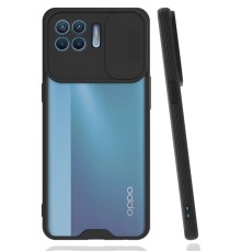 Oppo Reno 4 Lite Kılıf Platin Kamera Koruma Silikon - Siyah
