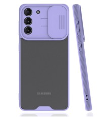 Samsung Galaxy S21 Plus Kılıf Platin Kamera Koruma Silikon - Lila