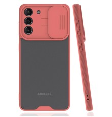 Samsung Galaxy S21 Plus Kılıf Platin Kamera Koruma Silikon - Pembe