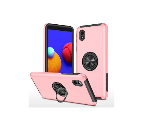 Samsung Galaxy A01 Core Kılıf Elit Yüzüklü Kapak - Pembe