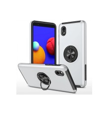 Samsung Galaxy A01 Core Kılıf Elit Yüzüklü Kapak - Gümüş