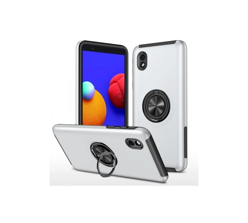 Samsung Galaxy A01 Core Kılıf Elit Yüzüklü Kapak - Gümüş Samsung Galaxy A01 Core Kılıf Elit Yüzüklü Kapak - Gümüş