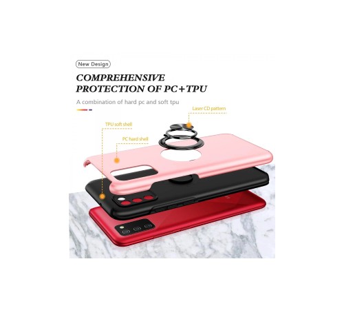 Samsung Galaxy A02S Kılıf Elit Yüzüklü Kapak - Pembe Samsung Galaxy A02S Kılıf Elit Yüzüklü Kapak - Pembe