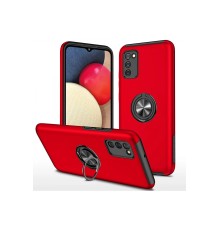 Samsung Galaxy A02S Kılıf Elit Yüzüklü Kapak - Kırmızı