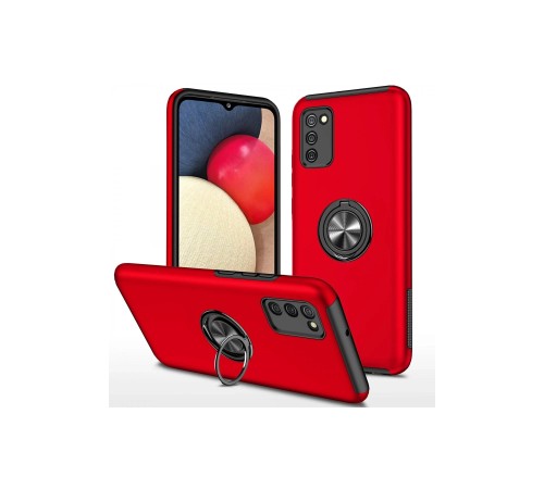 Samsung Galaxy A02S Kılıf Elit Yüzüklü Kapak - Kırmızı Samsung Galaxy A02S Kılıf Elit Yüzüklü Kapak - Kırmızı
