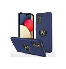 Samsung Galaxy A02S Kılıf Elit Yüzüklü Kapak - Lacivert