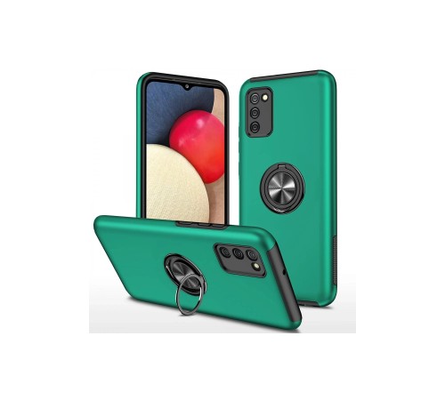 Samsung Galaxy A02S Kılıf Elit Yüzüklü Kapak - Yeşil Samsung Galaxy A02S Kılıf Elit Yüzüklü Kapak - Yeşil