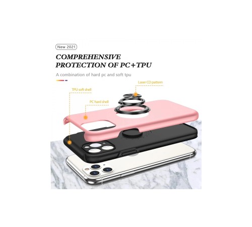 iPhone 11 Pro Max Kılıf Elit Yüzüklü Kapak - Pembe iPhone 11 Pro Max Kılıf Elit Yüzüklü Kapak - Pembe
