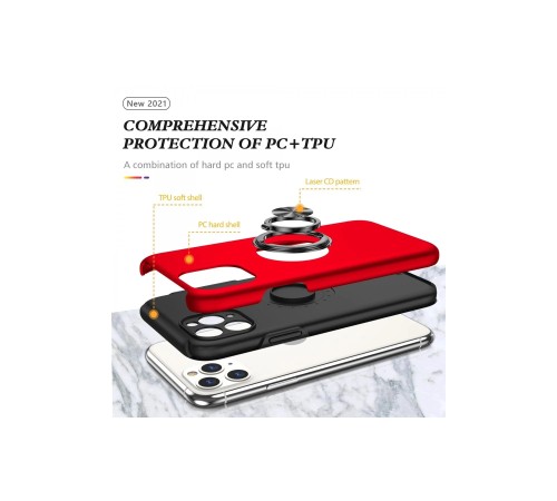 iPhone 11 Pro Max Kılıf Elit Yüzüklü Kapak - Kırmızı iPhone 11 Pro Max Kılıf Elit Yüzüklü Kapak - Kırmızı