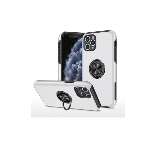 iPhone 11 Pro Max Kılıf Elit Yüzüklü Kapak - Gümüş iPhone 11 Pro Max Kılıf Elit Yüzüklü Kapak - Gümüş