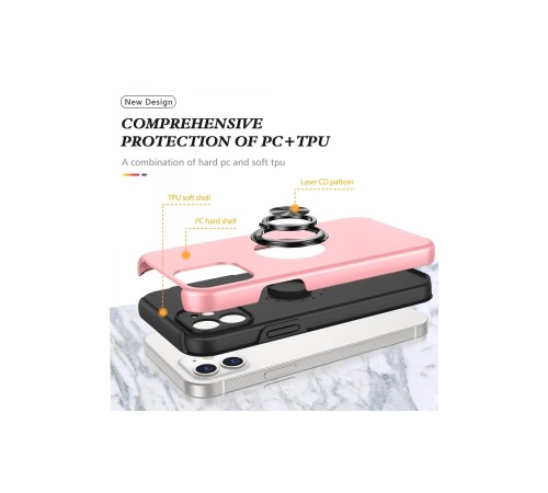 iPhone 12 Mini Kılıf Elit Yüzüklü Kapak - Pembe iPhone 12 Mini Kılıf Elit Yüzüklü Kapak - Pembe