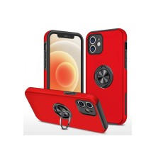 iPhone 12 Mini Kılıf Elit Yüzüklü Kapak - Kırmızı