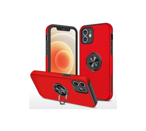 iPhone 12 Mini Kılıf Elit Yüzüklü Kapak - Kırmızı iPhone 12 Mini Kılıf Elit Yüzüklü Kapak - Kırmızı