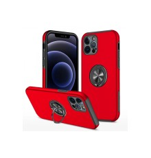 iPhone 12 Pro Max Kılıf Elit Yüzüklü Kapak - Kırmızı