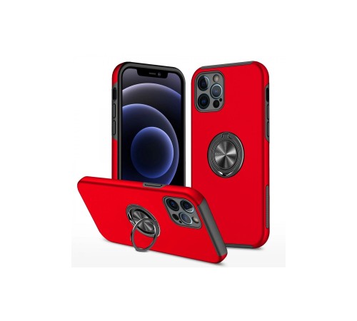 iPhone 12 Pro Max Kılıf Elit Yüzüklü Kapak - Kırmızı iPhone 12 Pro Max Kılıf Elit Yüzüklü Kapak - Kırmızı