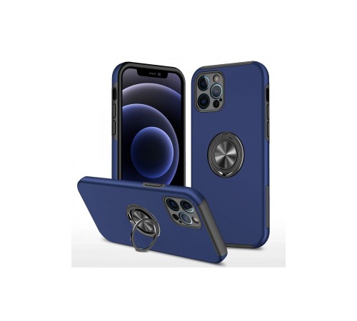 iPhone 12 Pro Max Kılıf Elit Yüzüklü Kapak - Lacivert iPhone 12 Pro Max Kılıf Elit Yüzüklü Kapak - Lacivert