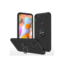 Samsung Galaxy A11 Kılıf Elit Yüzüklü Kapak - Siyah