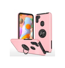 Samsung Galaxy A11 Kılıf Elit Yüzüklü Kapak - Pembe