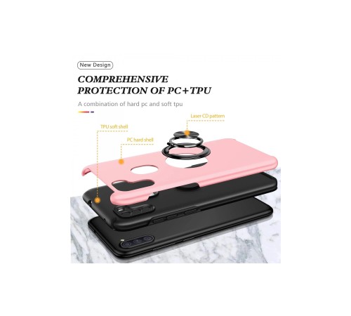 Samsung Galaxy A11 Kılıf Elit Yüzüklü Kapak - Pembe Samsung Galaxy A11 Kılıf Elit Yüzüklü Kapak - Pembe