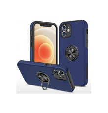iPhone 12 Kılıf Elit Yüzüklü Kapak - Lacivert