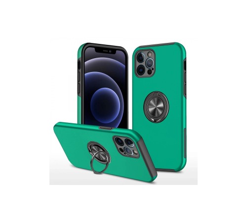 iPhone 12 Pro Kılıf Elit Yüzüklü Kapak - Yeşil iPhone 12 Pro Kılıf Elit Yüzüklü Kapak - Yeşil
