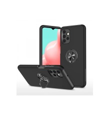 Samsung Galaxy A72 Kılıf Elit Yüzüklü Kapak - Siyah