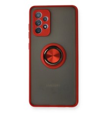 Samsung Galaxy A72 Kılıf Montreal Yüzüklü Silikon Kapak - Kırmızı