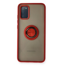 Samsung Galaxy A02S Kılıf Montreal Yüzüklü Silikon Kapak - Kırmızı